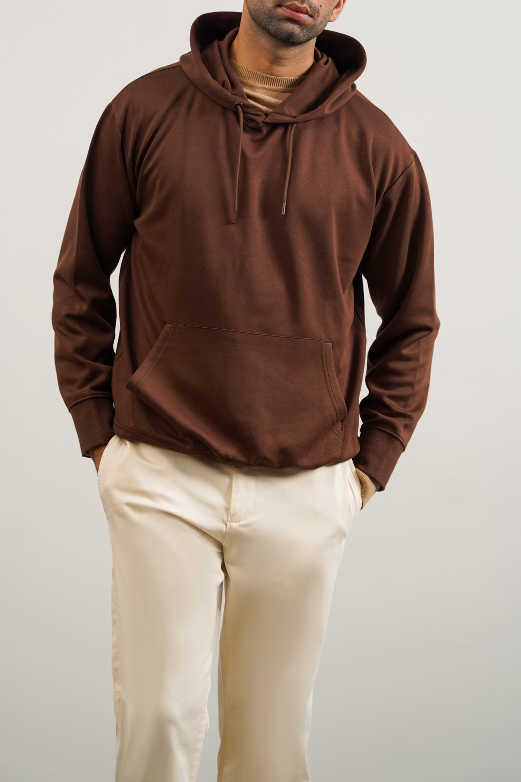 BROWN PULL-OVER HOODIE