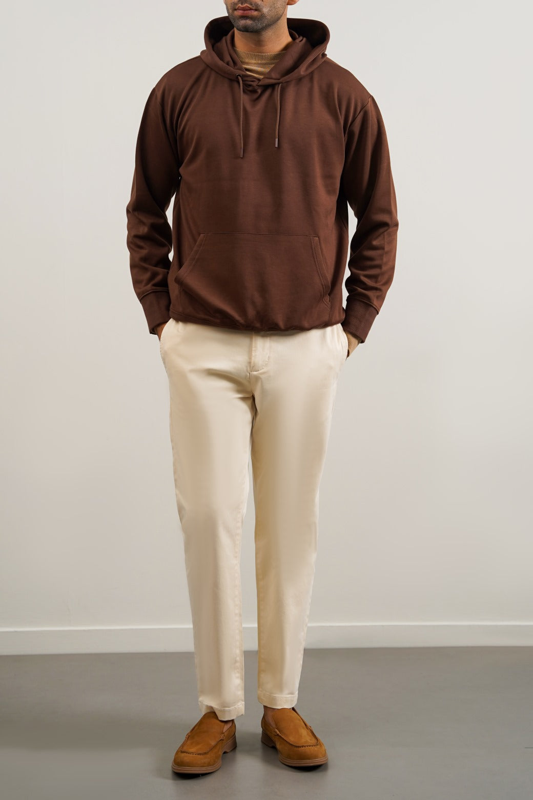 BROWN PULL-OVER HOODIE