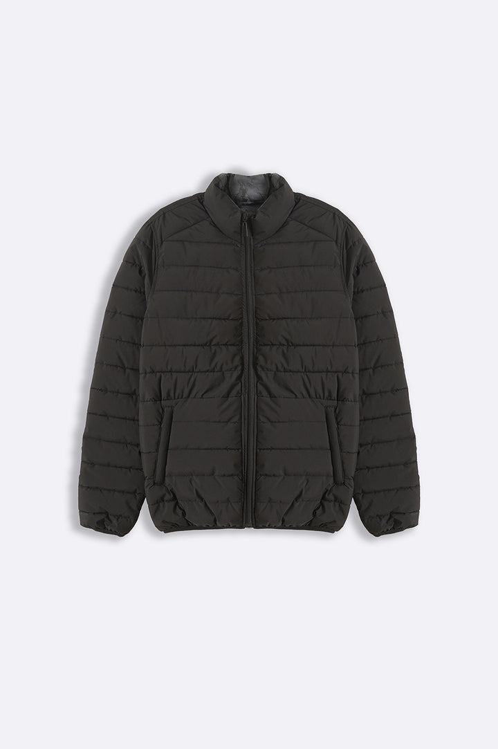 BLACK REVERSIBLE PUFFER JACKET