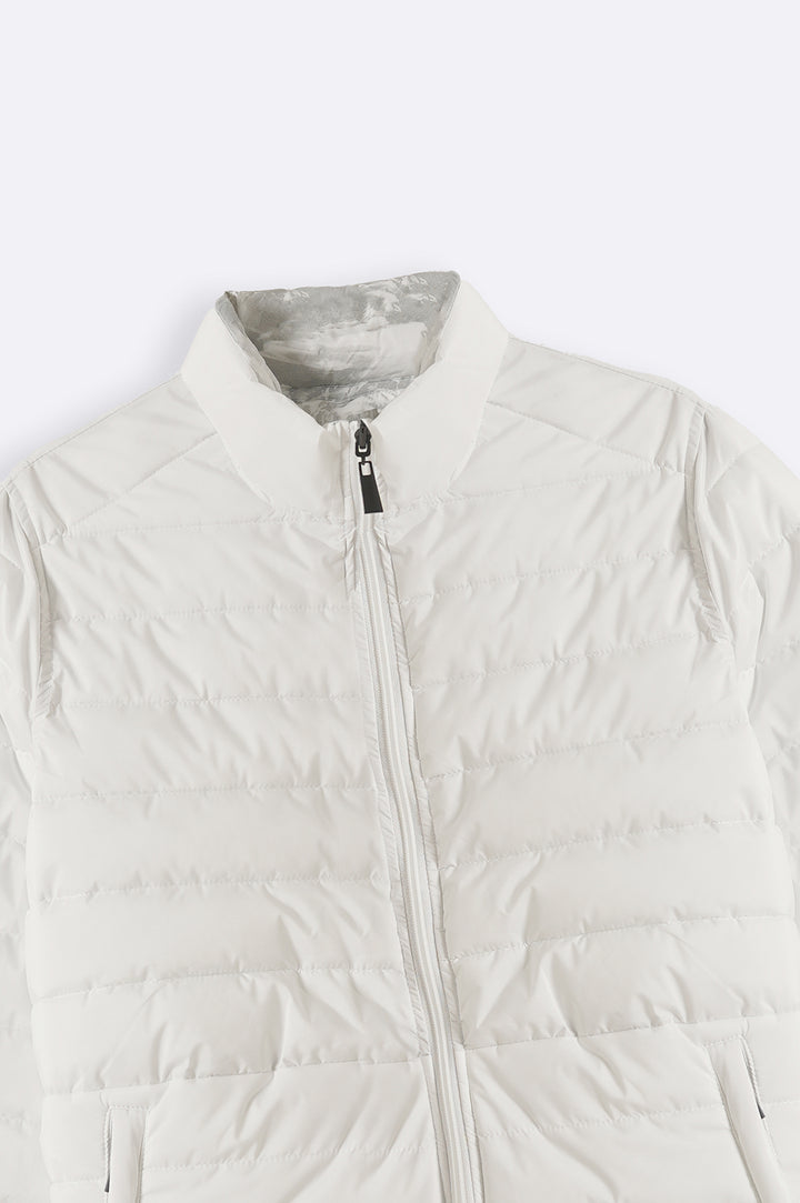 WHITE REVERSIBLE PUFFER JACKET