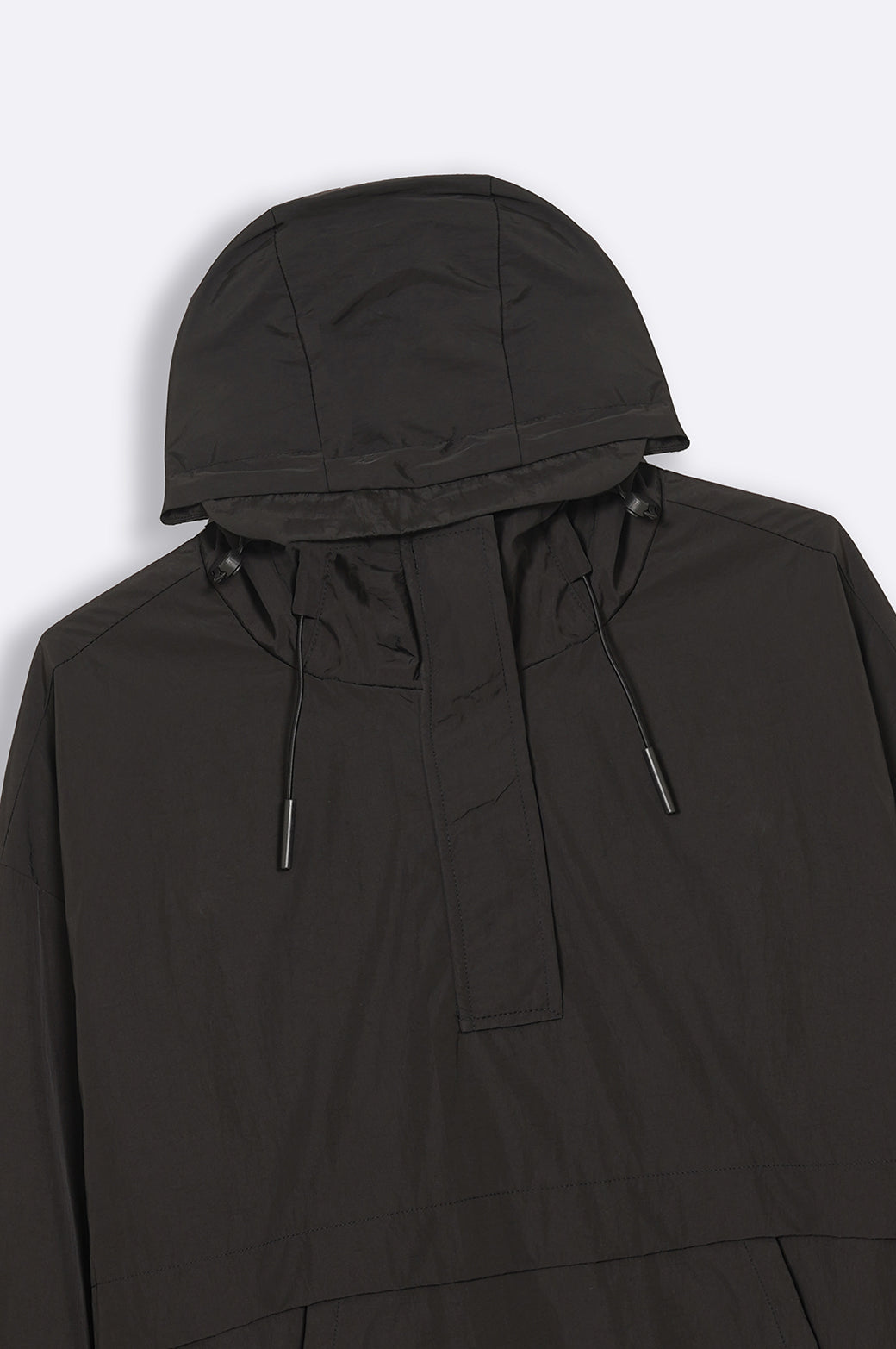 BLACK TEXTURED OVER-SIZED HOODIE