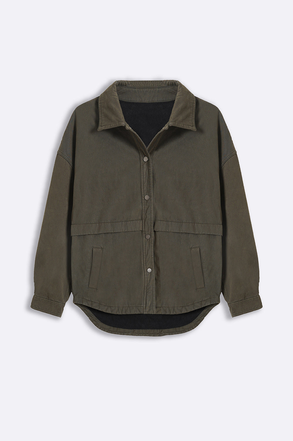 GREEN TWILL COTTON OVERSHIRT