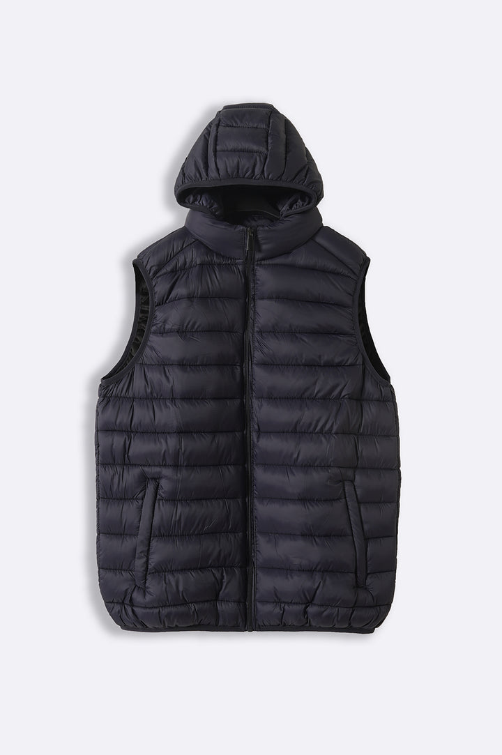 NAVY HOODED GILET