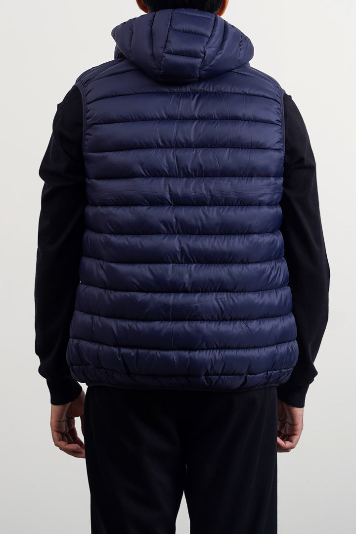 NAVY HOODED GILET