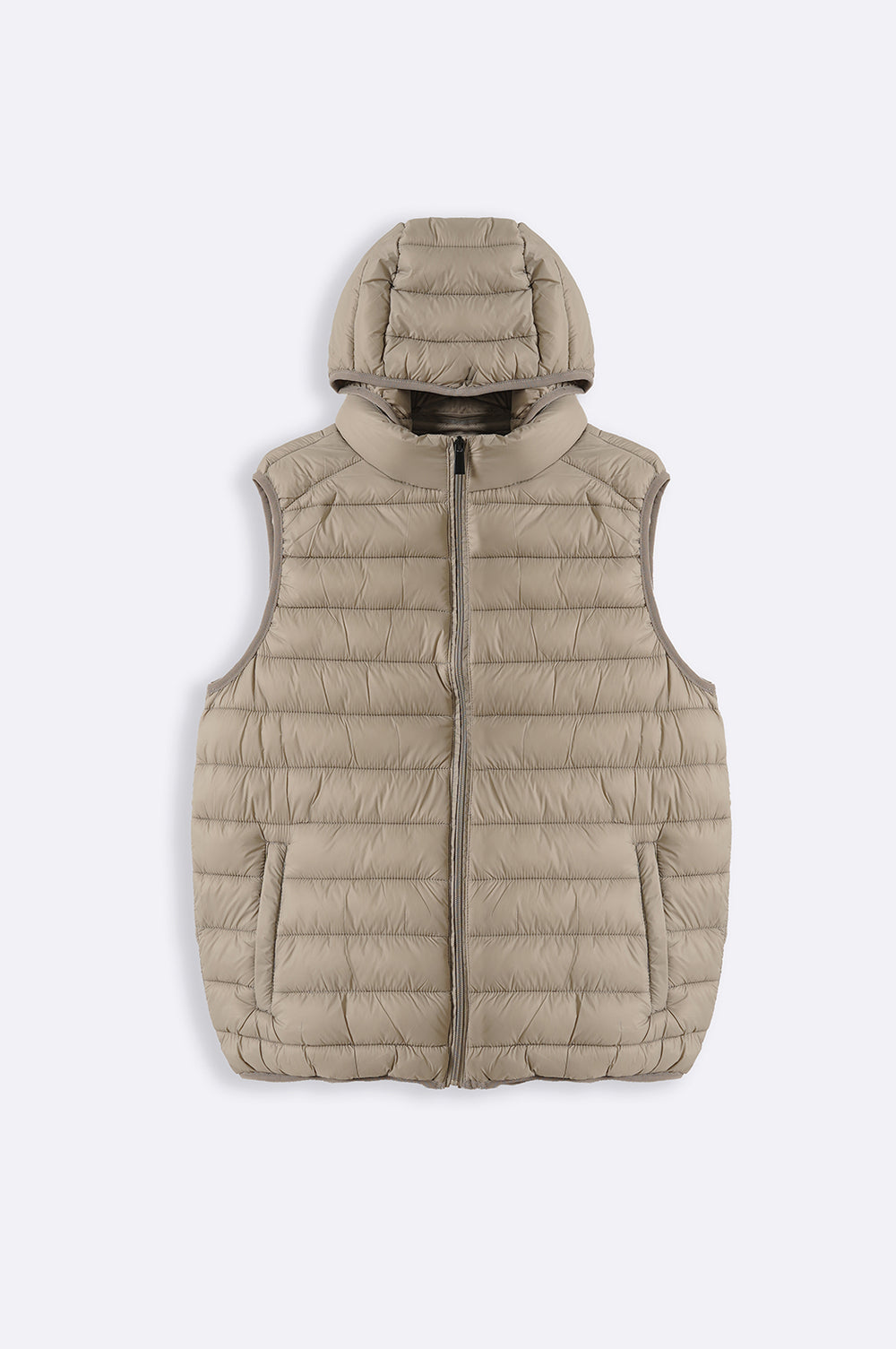 SAND HOODED GILET