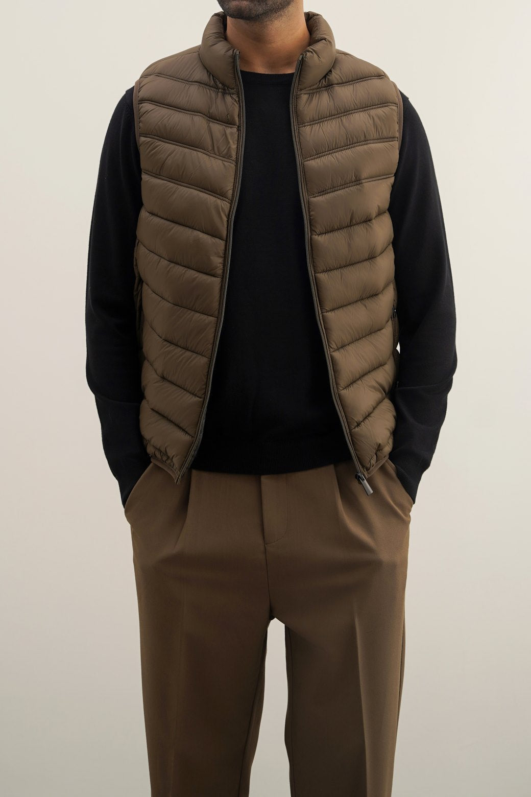 OLIVE GREEN REGULAR GILET