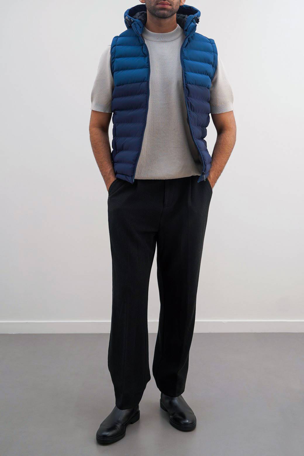 NAVY CONTRAST GILET