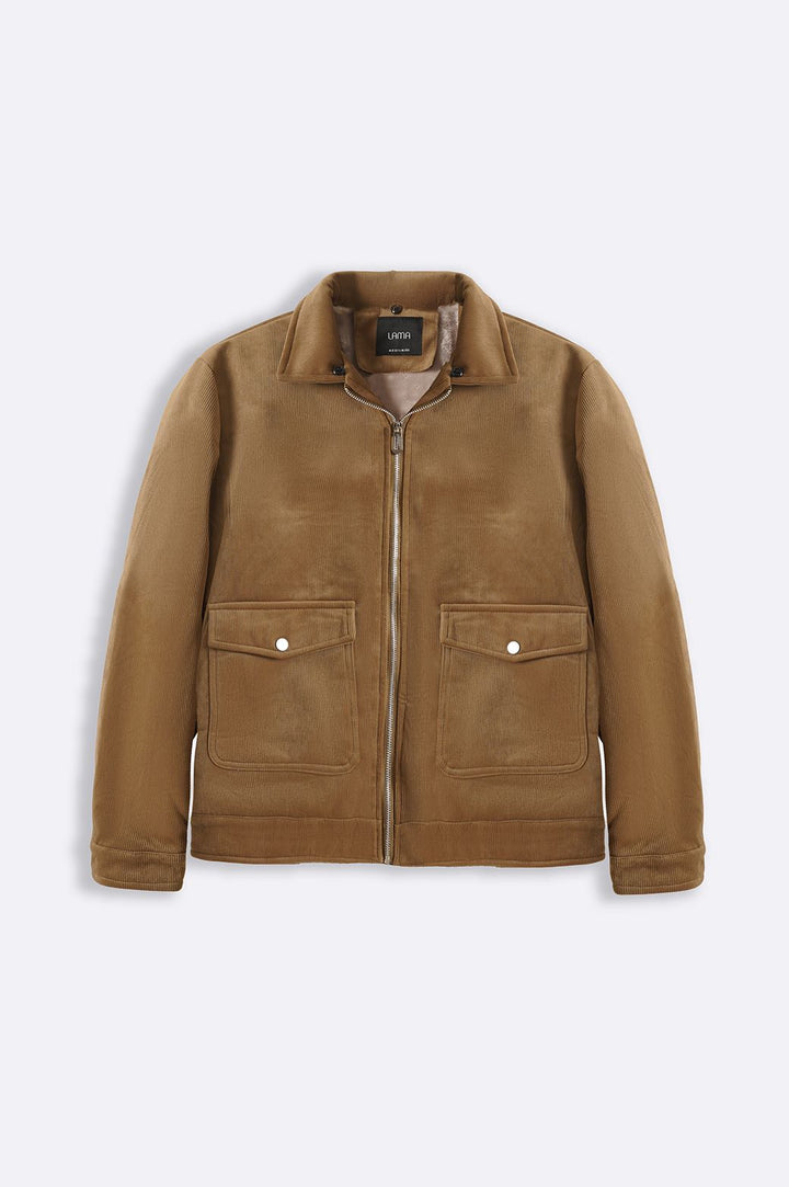 CAMEL CORDUROY AVIATOR JACKET