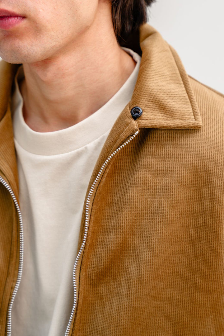 CAMEL CORDUROY AVIATOR JACKET