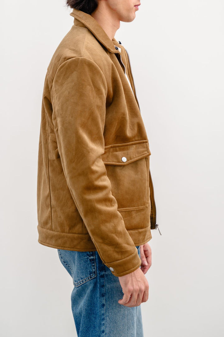 CAMEL CORDUROY AVIATOR JACKET