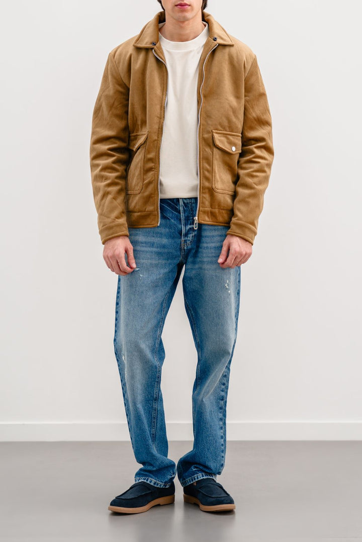 CAMEL CORDUROY AVIATOR JACKET