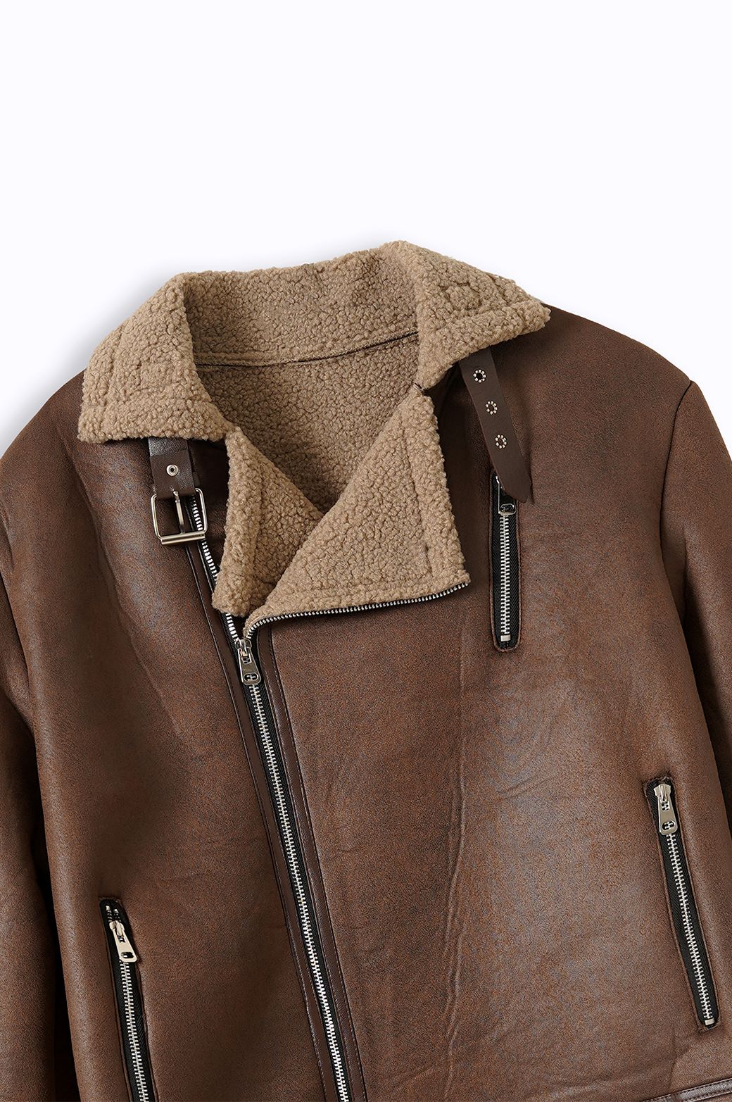 BROWN SUEDE SHEARLING JACKET