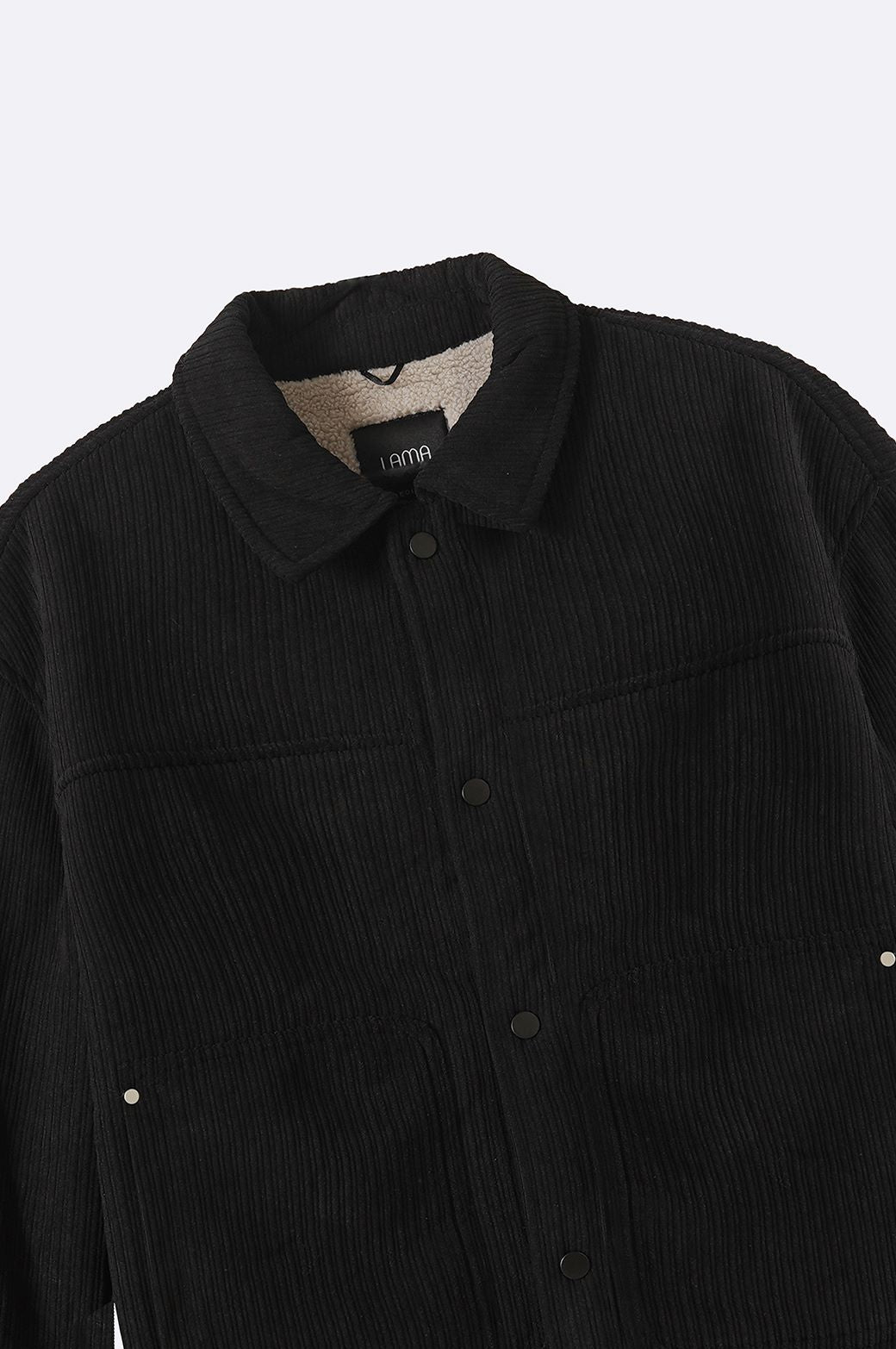 BLACK OVERSIZED CORDUROY JACKET