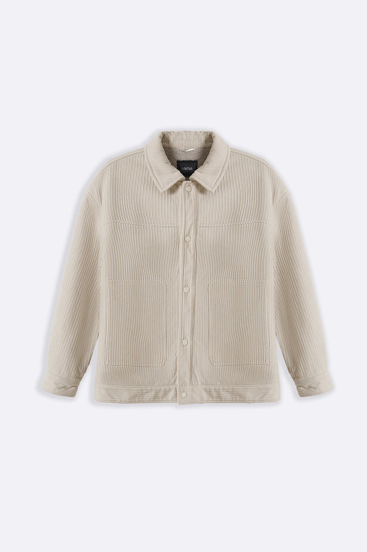 CREAM OVERSIZED CORDUROY JACKET