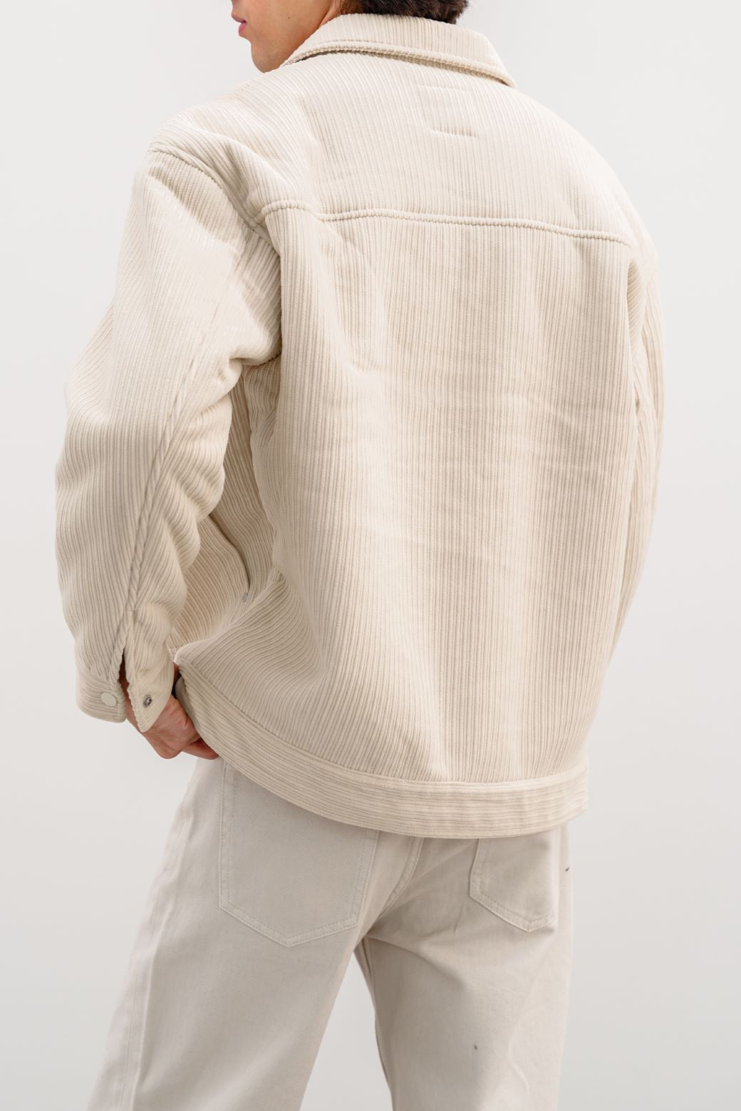 CREAM OVERSIZED CORDUROY JACKET