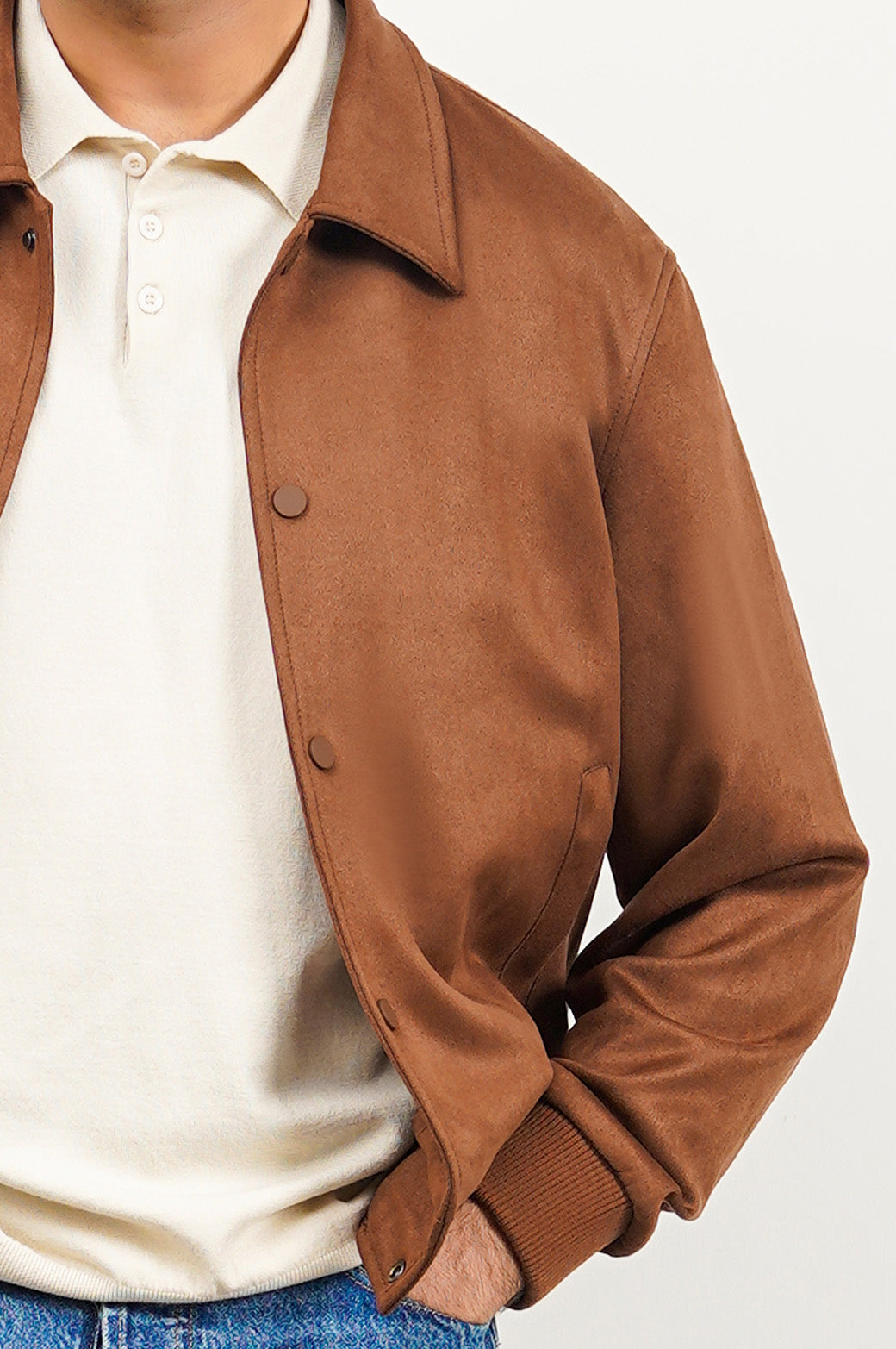 BROWN SUEDE TRUCKER JACKET