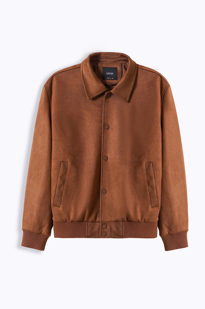 BROWN SUEDE TRUCKER JACKET