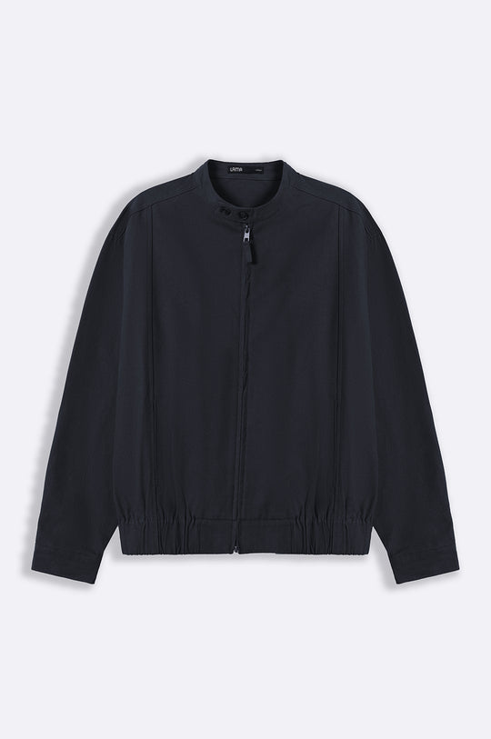 NAVY COTTON HARRINGTON JACKET