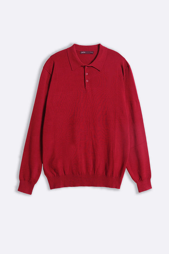 BURGUNDY SPUN BLEND POLO