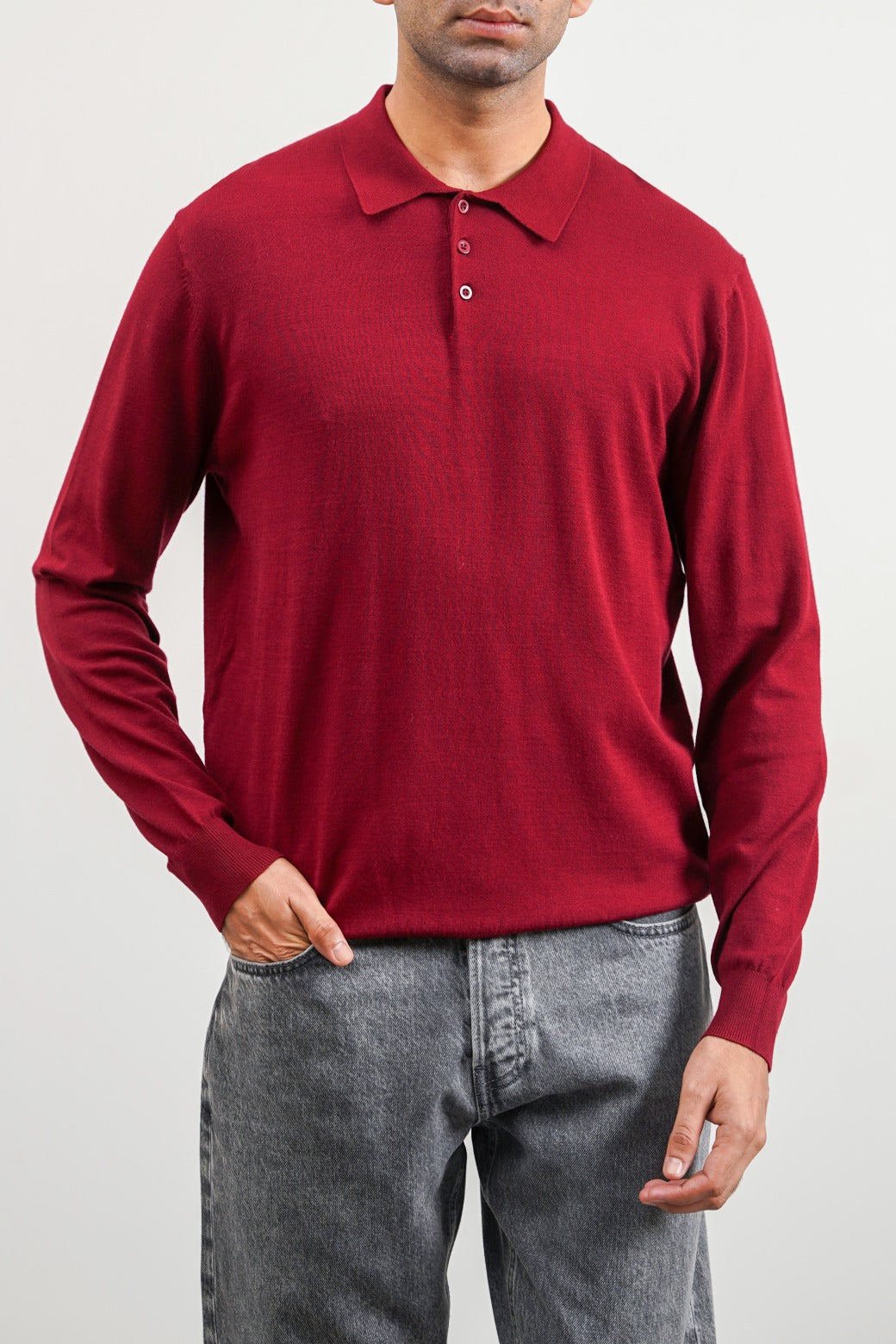 BURGUNDY SPUN BLEND POLO