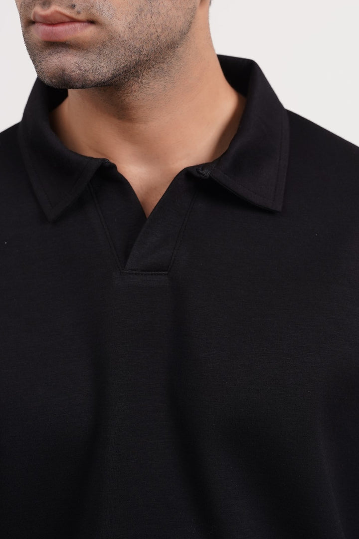 BLACK JOHNNY COLLAR POLO