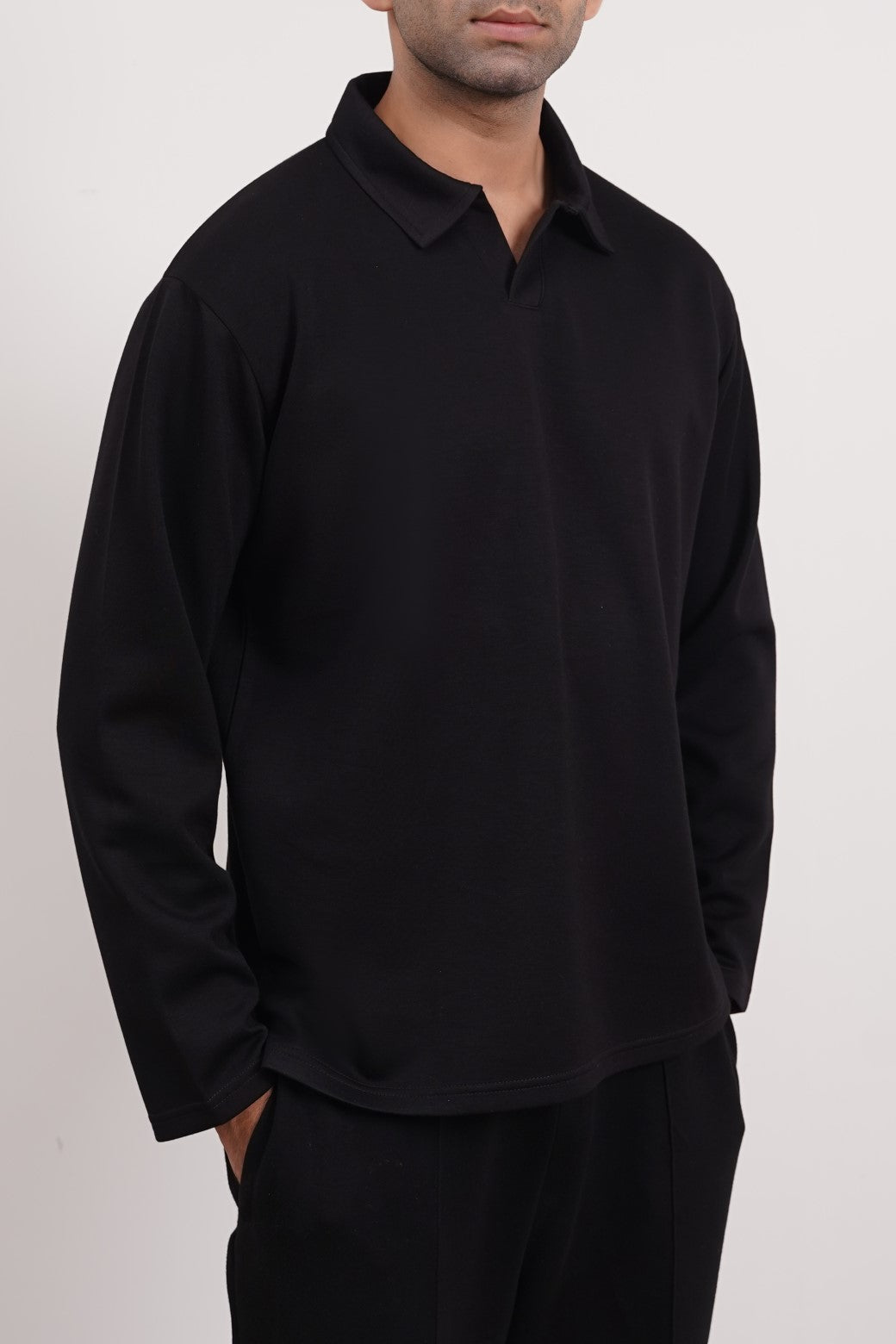 BLACK JOHNNY COLLAR POLO