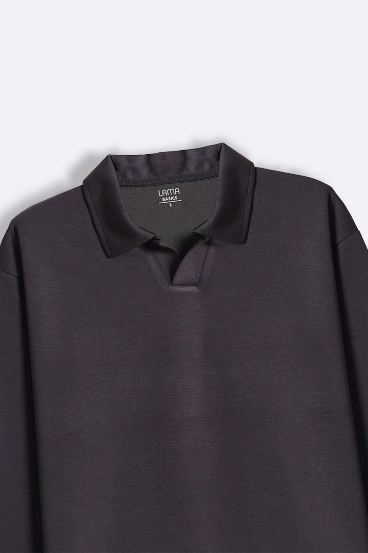 CHARCOAL JOHNNY COLLAR POLO