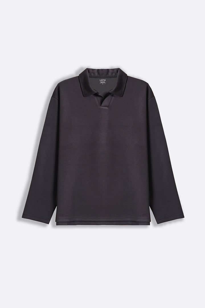 CHARCOAL JOHNNY COLLAR POLO