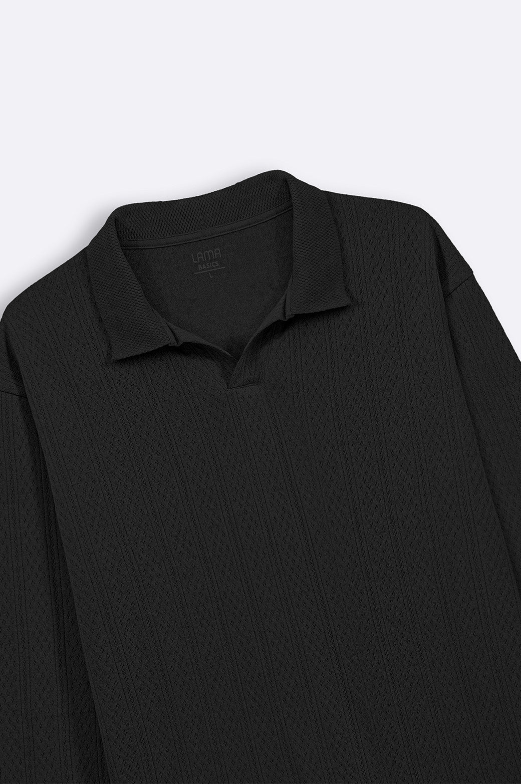 BLACK SOFT JACQUARD POLO