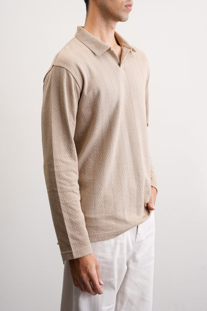 KHAKI SOFT JACQUARD POLO