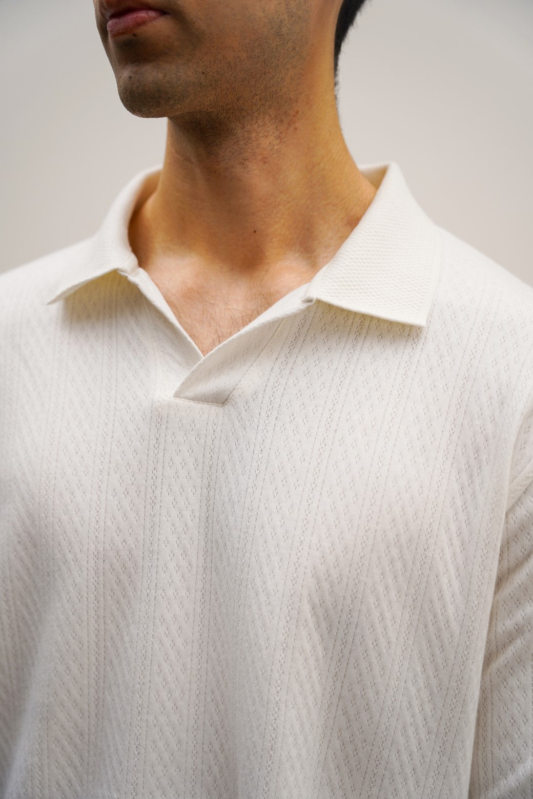 WHITE SOFT JACQUARD POLO