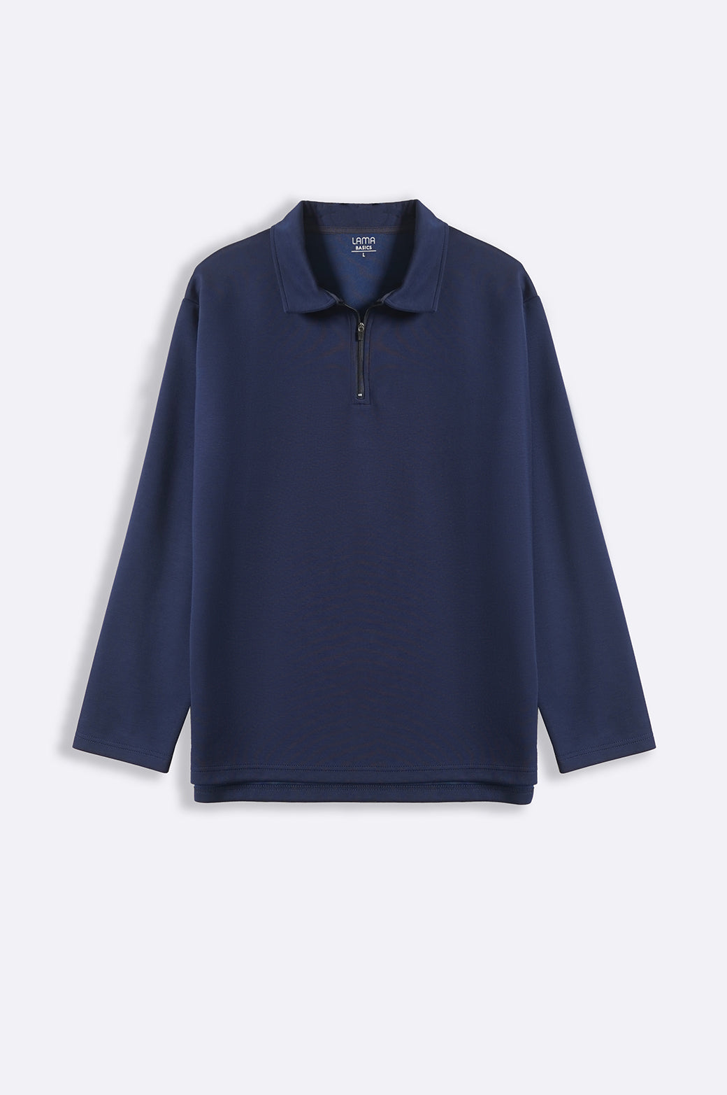 NAVY NEOPRENE ZIPPER POLO