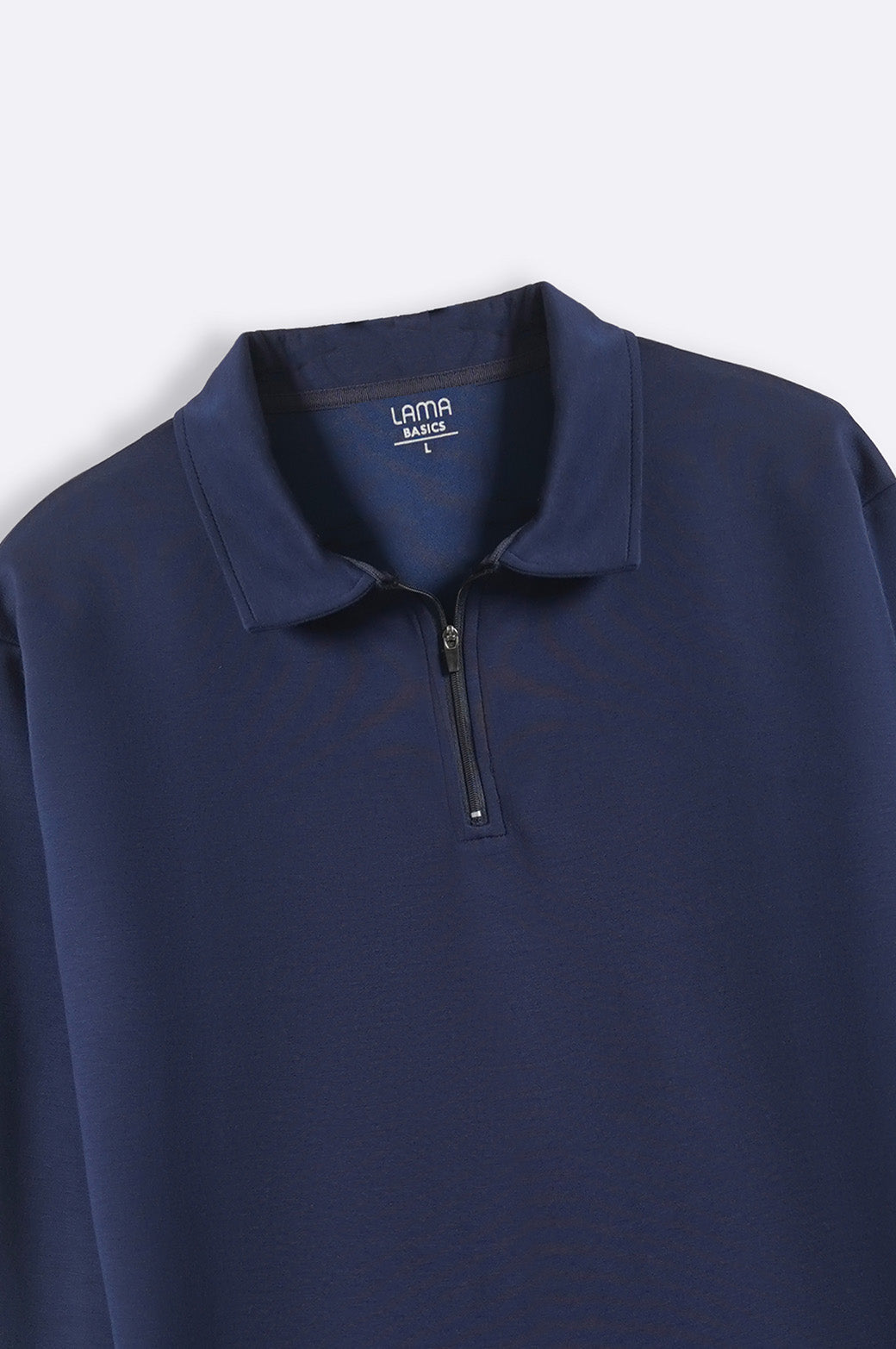 NAVY NEOPRENE ZIPPER POLO