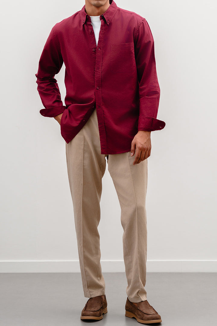 MAROON CLASSIC OXFORD SHIRT