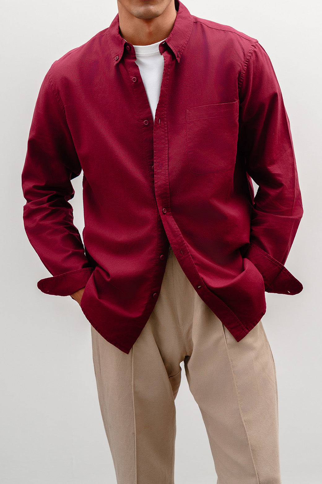 MAROON CLASSIC OXFORD SHIRT