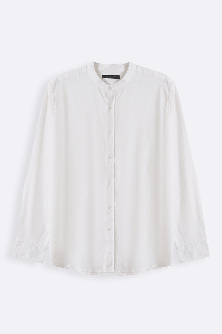 WHITE BAND COLLAR SHIRT