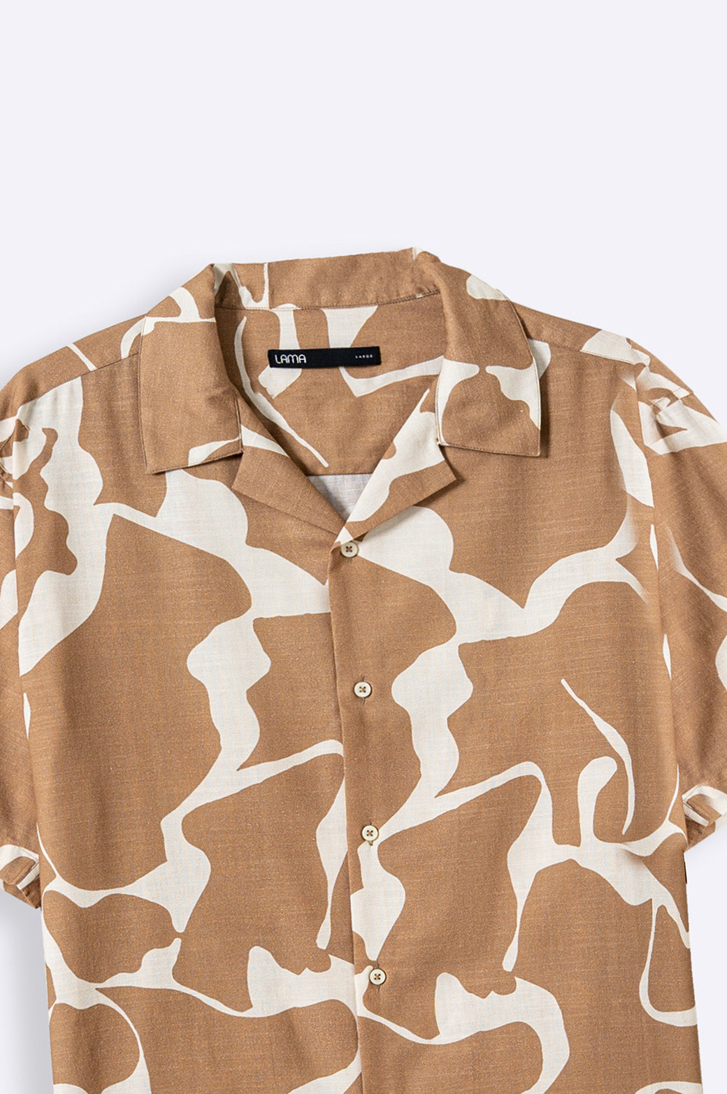 BROWN ABSTRACT PRINTED SHIRT