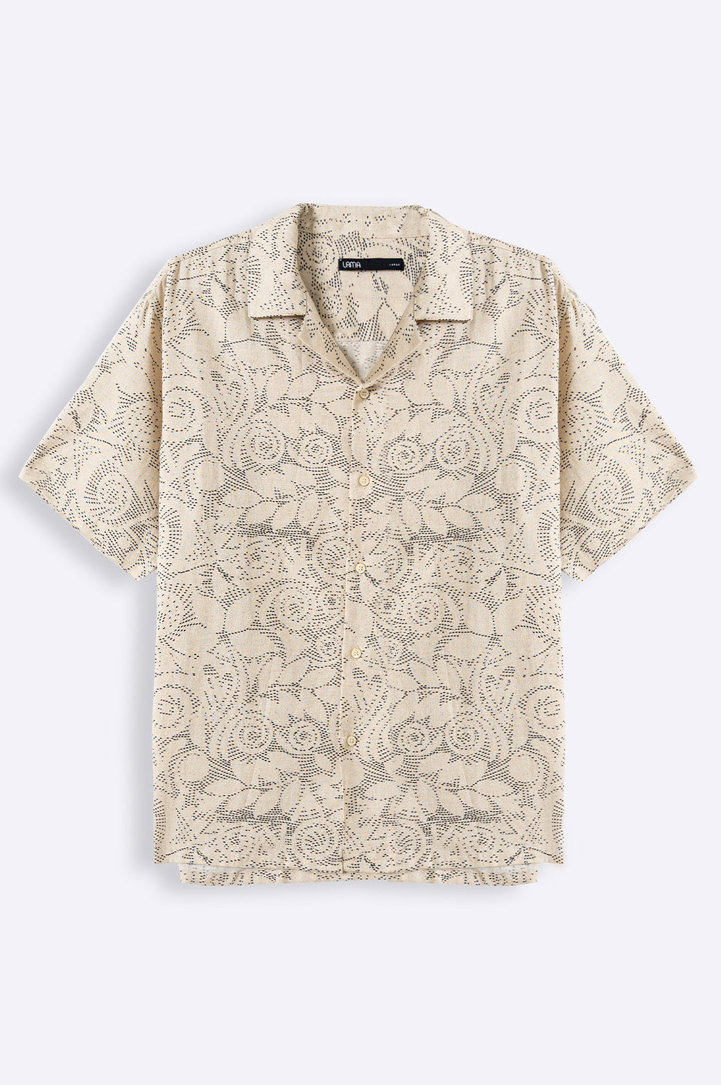 BEIGE PRINTED LINEN SAFARI