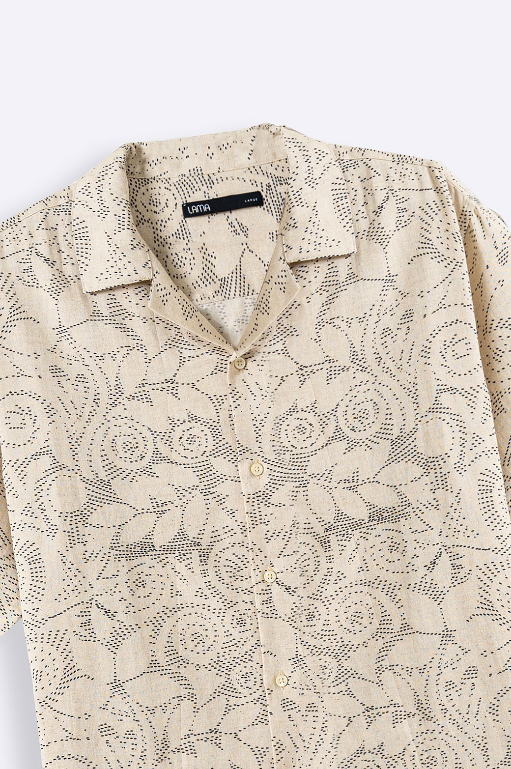 BEIGE PRINTED LINEN SAFARI