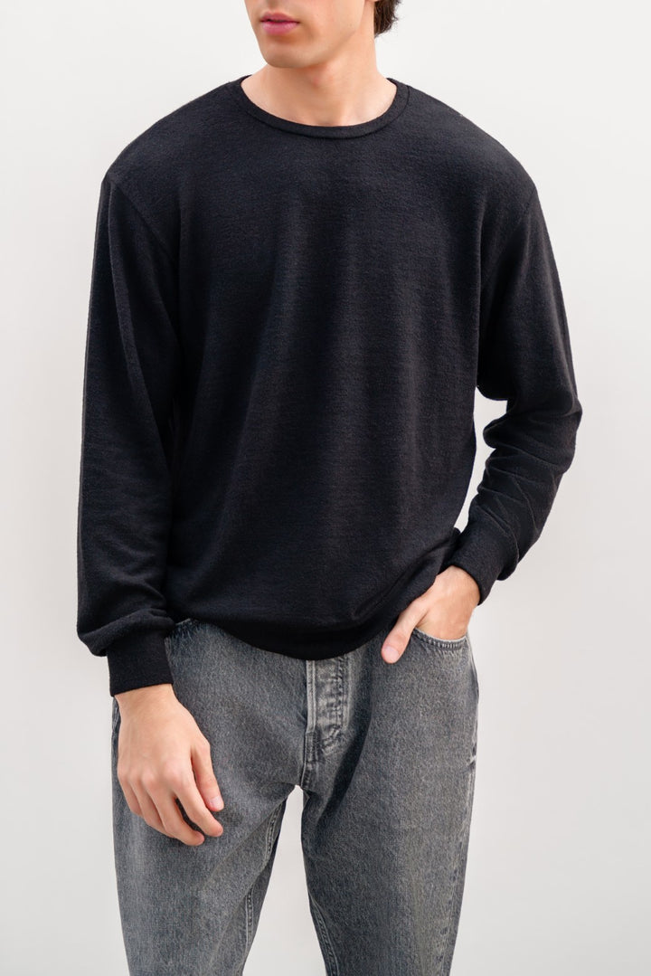 BLACK BASIC SWEATSHIRT