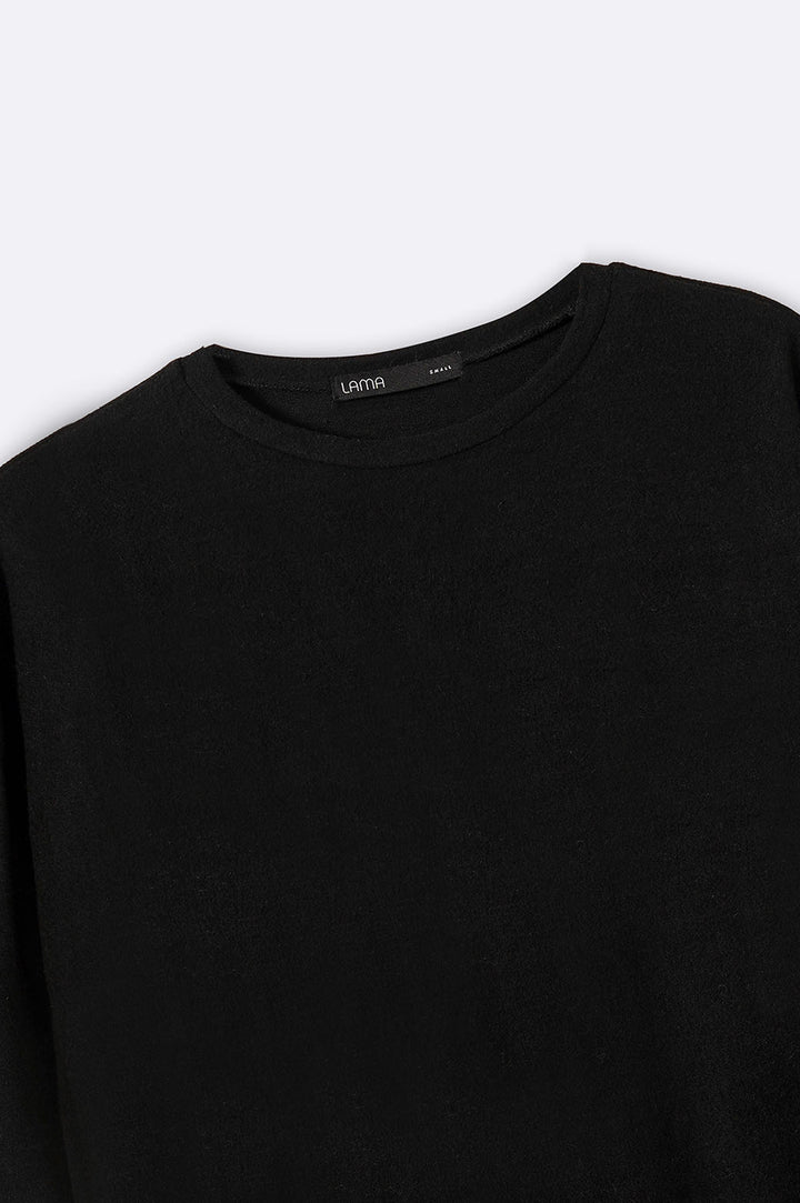 BLACK BASIC SWEATSHIRT