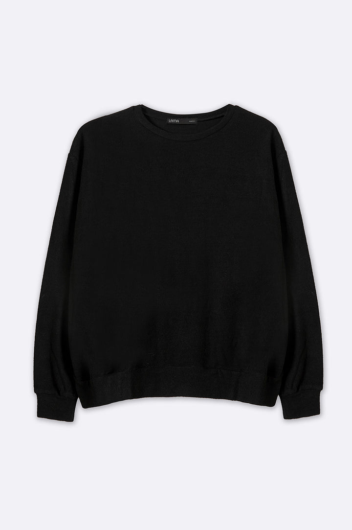 BLACK BASIC SWEATSHIRT