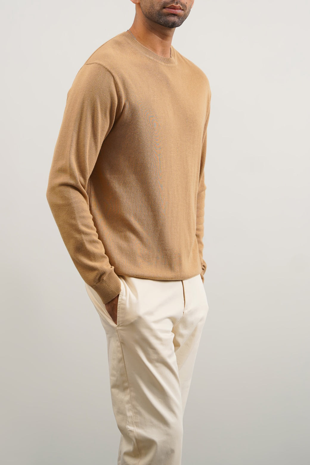 LIGHT COTTON CREW JUMPER