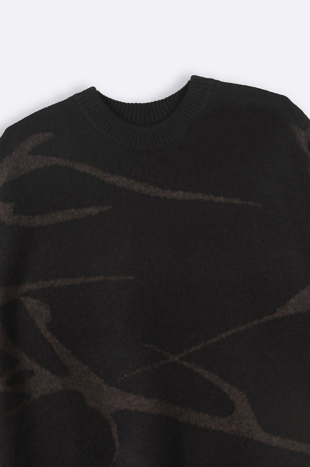 BLACK JACQUARD ABSTRACT SWEATER