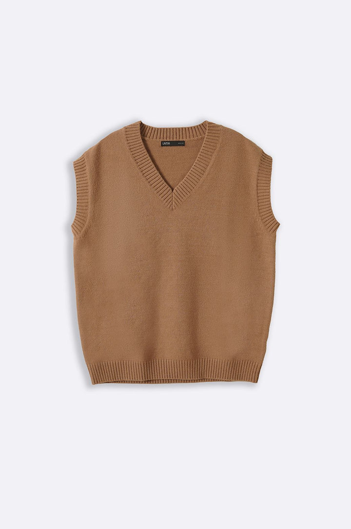 CAMEL KNITTED VEST