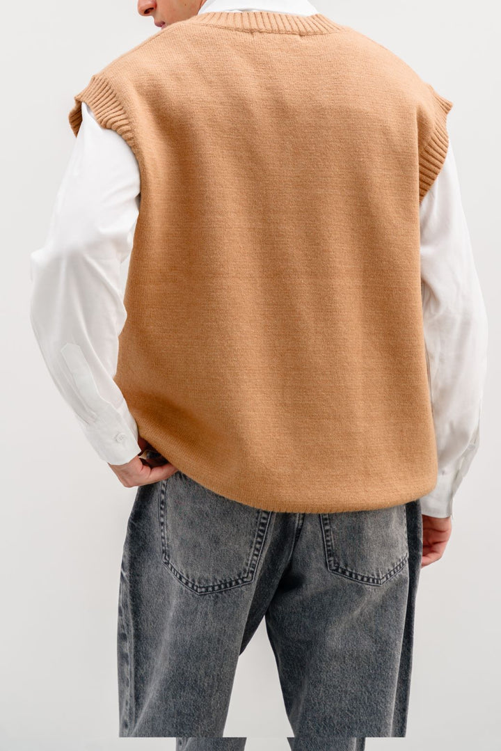 CAMEL KNITTED VEST