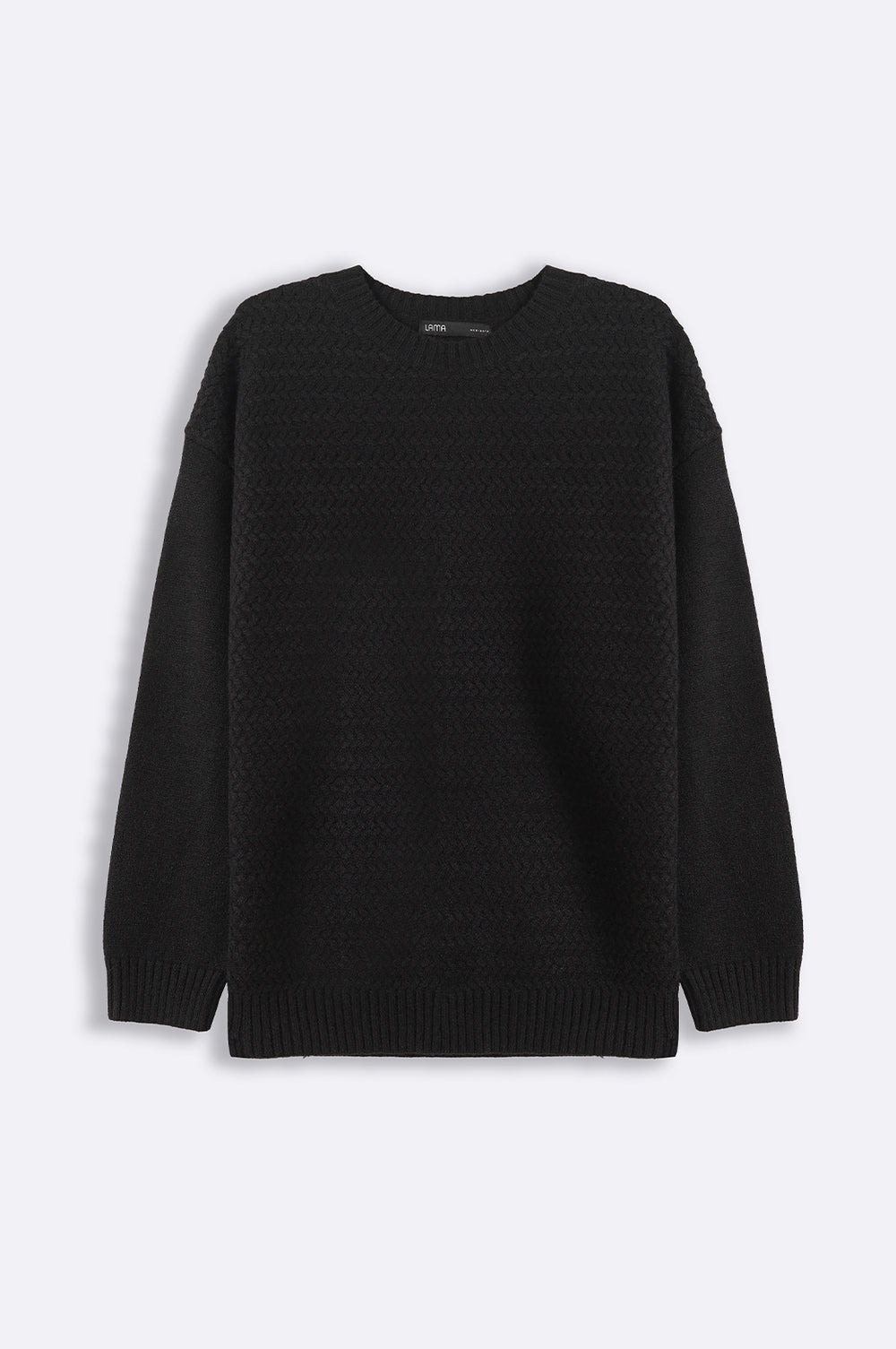 BLACK TEXTURED SWEATER