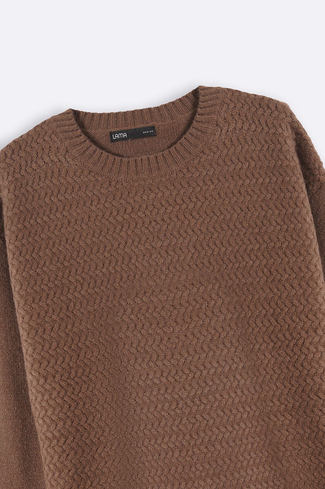 BROWN TEXTURED SWEATER