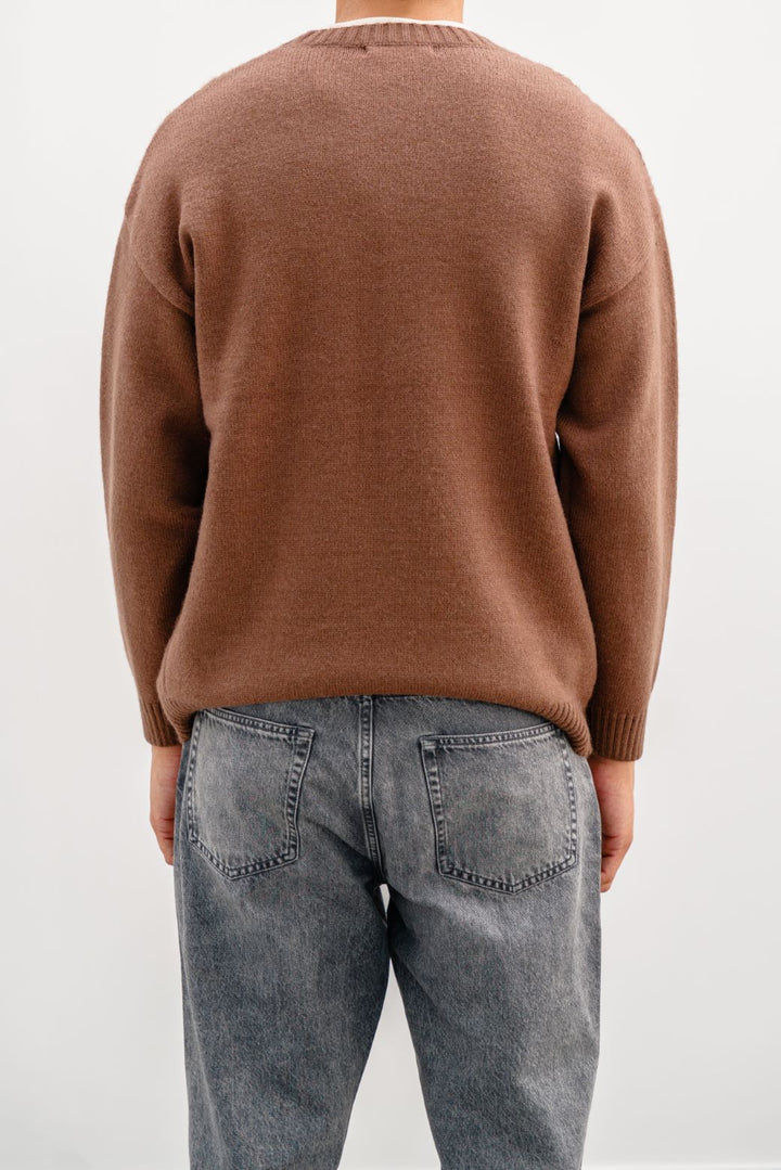 BROWN TEXTURED SWEATER