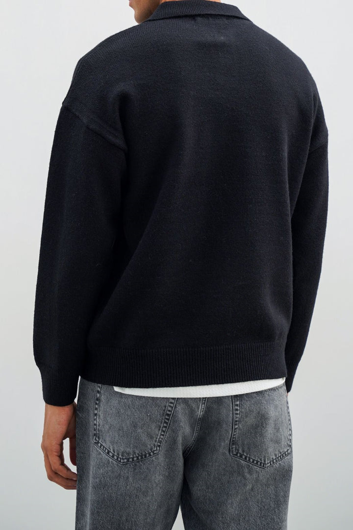 KNIT POLO SWEATER